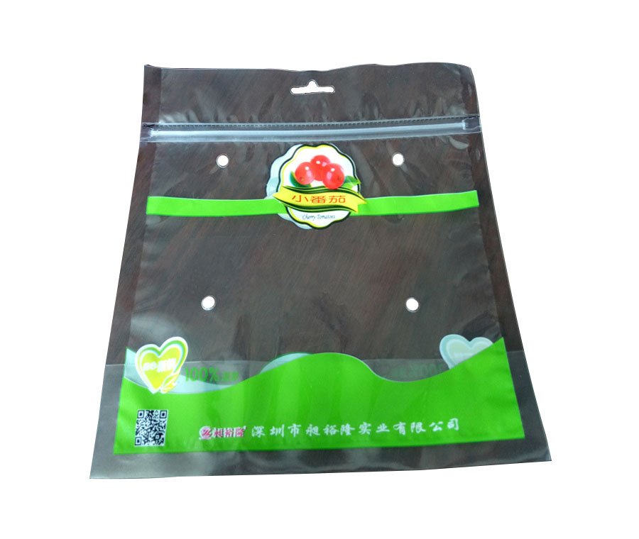 Custom printed plastic fresh vegetable packaging bag