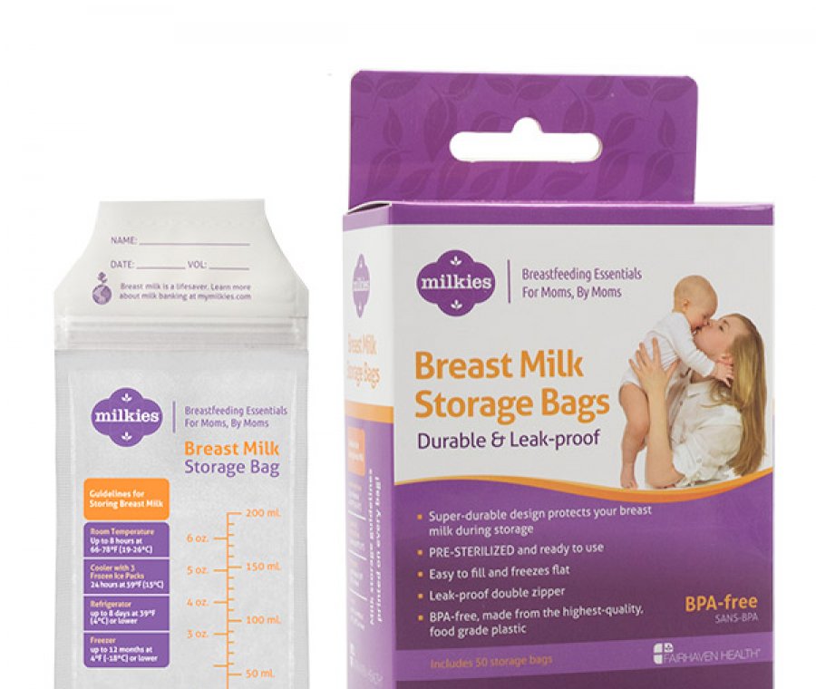 Custom brand box pack non leakage breast milk storage bag