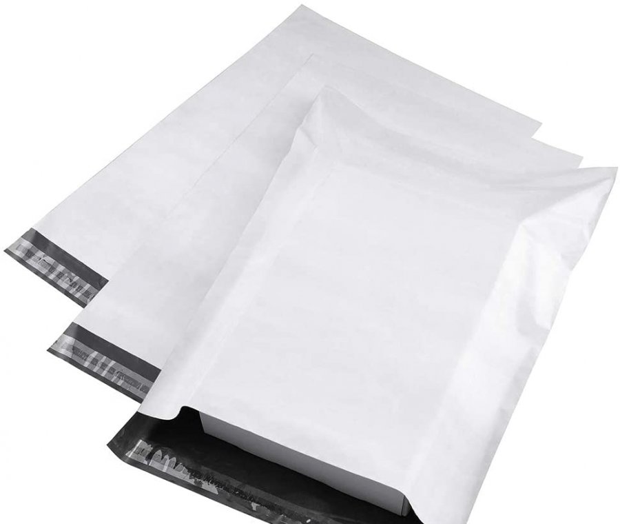 Custom printed pouches envelopes White self-sealing Co-ex poly mailing bag